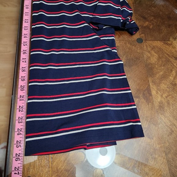 Lauren Ralph Lauren Shirt Womens XL Blue Mock Neck Striped Jersey Top Blouse - Picture 11 of 11